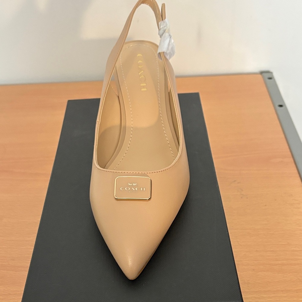 Coach Women's Beige Slingback Heels